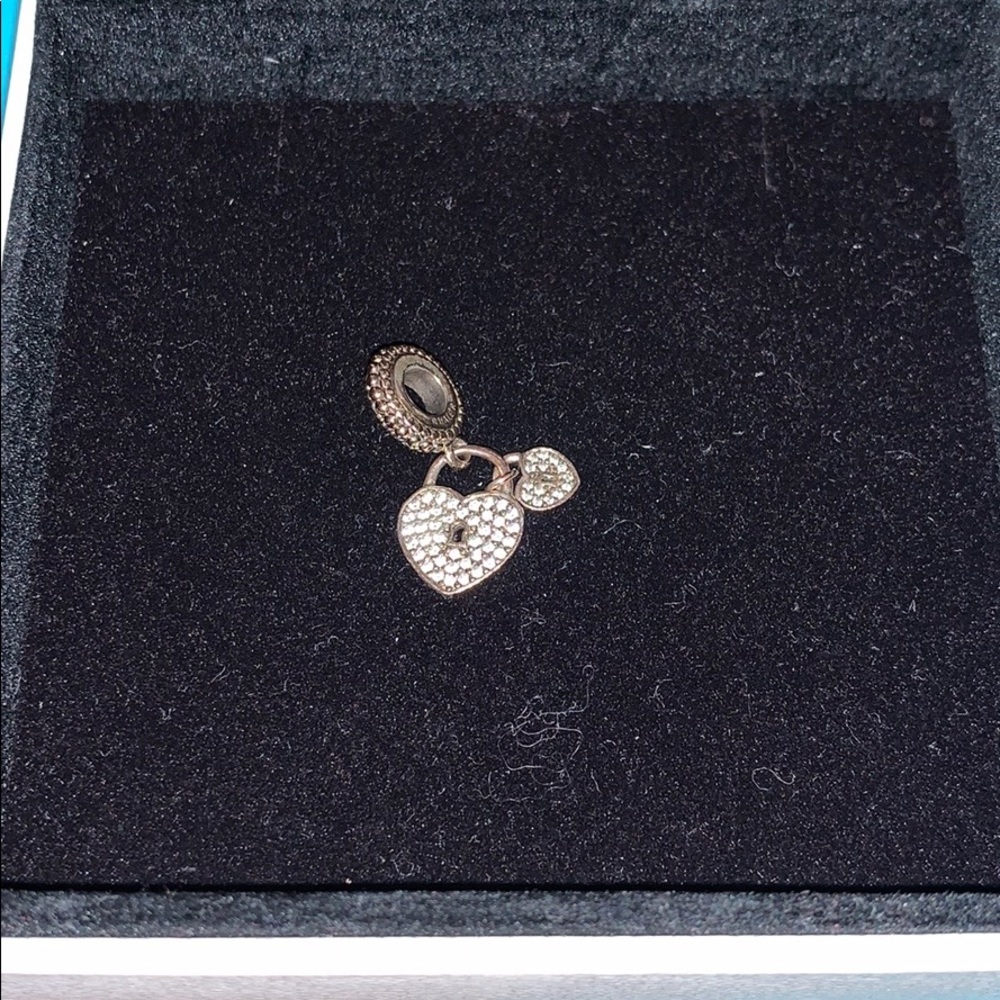 Heart Charm in Pandora Rose with Clear CZ